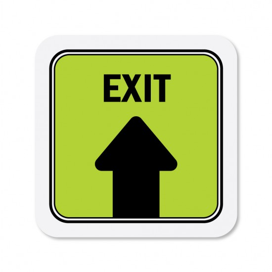 Covid-19 Floor Sticker Exit Apple Green 26x26cm 3pcs